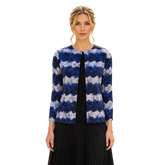 Zoom In stock Midnight Bloom Pleated Print Jacket