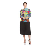 3/4 Sleeve Multi Color Bounce Top - T1233