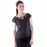 Tulle Neck Crinkle Top - T408