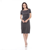Cap Sleeve Crinkle Dress - DR900 Grey