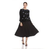 Flower Detail Jacket - JK1231 Black