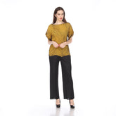 Short Sleeve Tie Dye Pleated Top - T1005