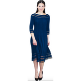 3/4 Sleeve Illusion Dress - DR425LS