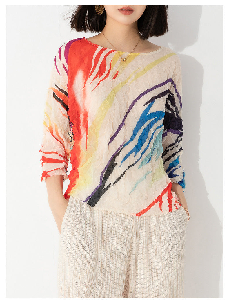 3/4 sleeve prints top
