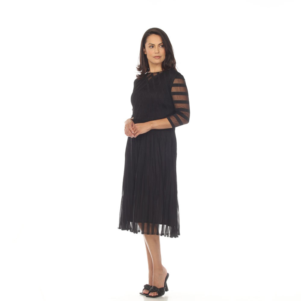 3/4 Sleeve Illusion Dress - DR1483