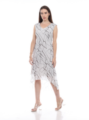 Sleeveless V Neck Dress - DR1036