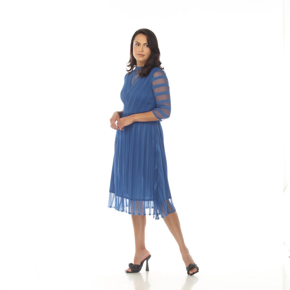 3/4 Sleeve Illusion Dress - DR1483