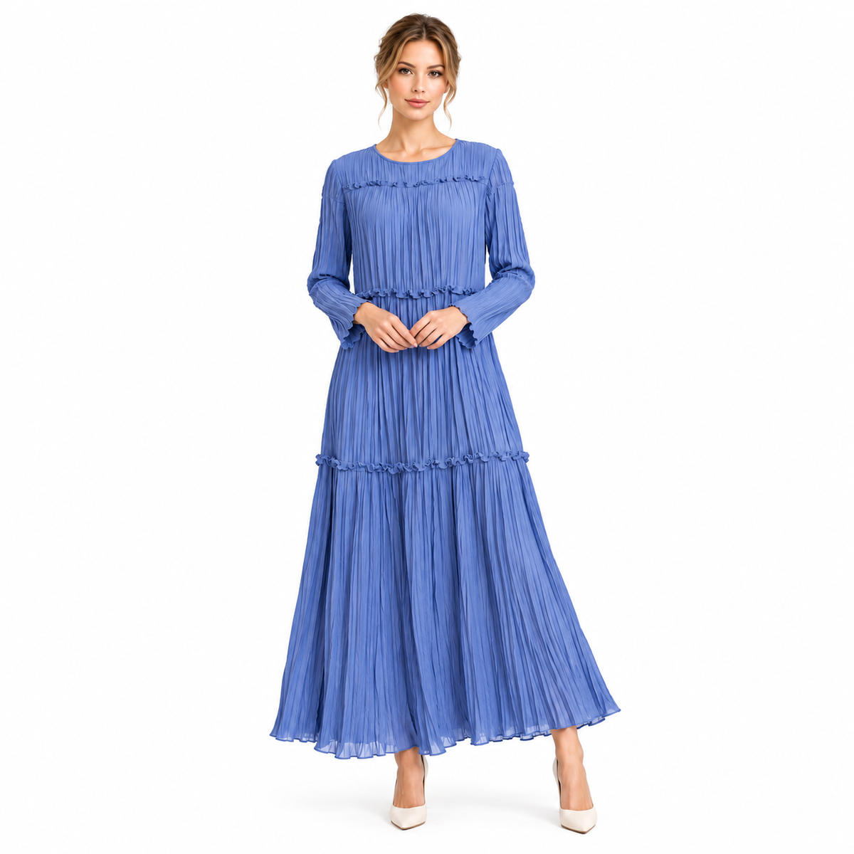 Pleated Tiered Maxi Dress