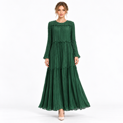Pleated Tiered Maxi Dress