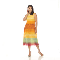 Sleeveless Boat Neck Crinkled Dress - DR457