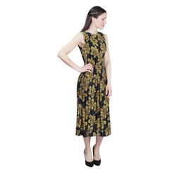 Sleeveless Midi Dress - DR788 Black/Gold