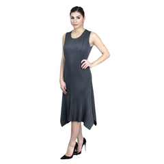 Sleeveless Handkerchief Crinkle Dress - DR670 Grey