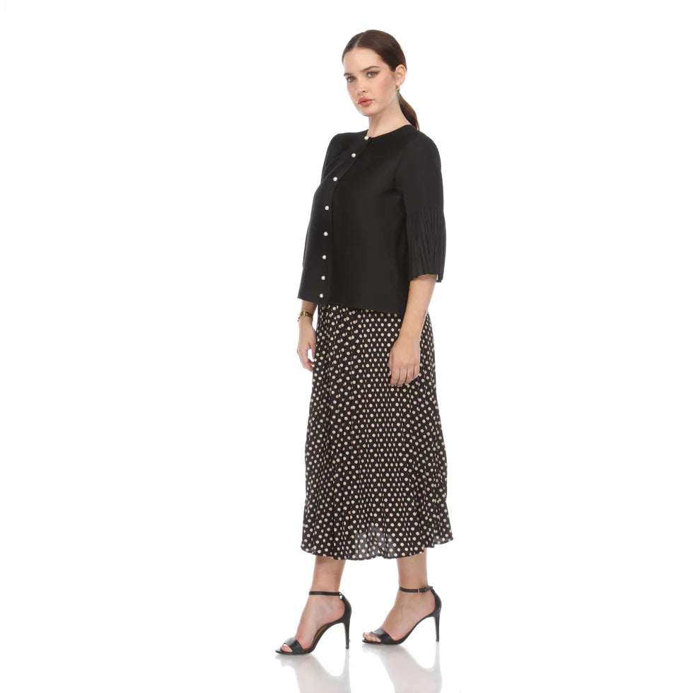 Bell Sleeve Crinkle Jacket - JK1238 Black