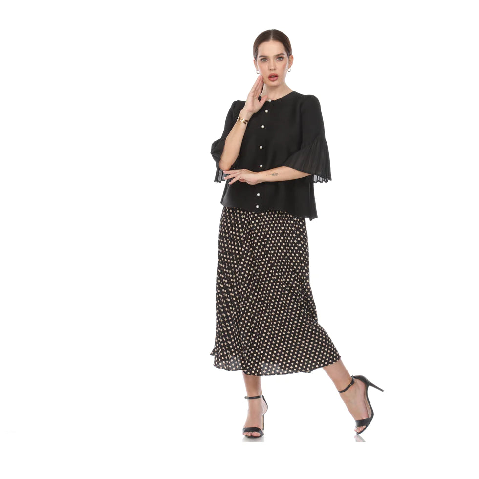 Bell Sleeve Crinkle Jacket - JK1238 Black