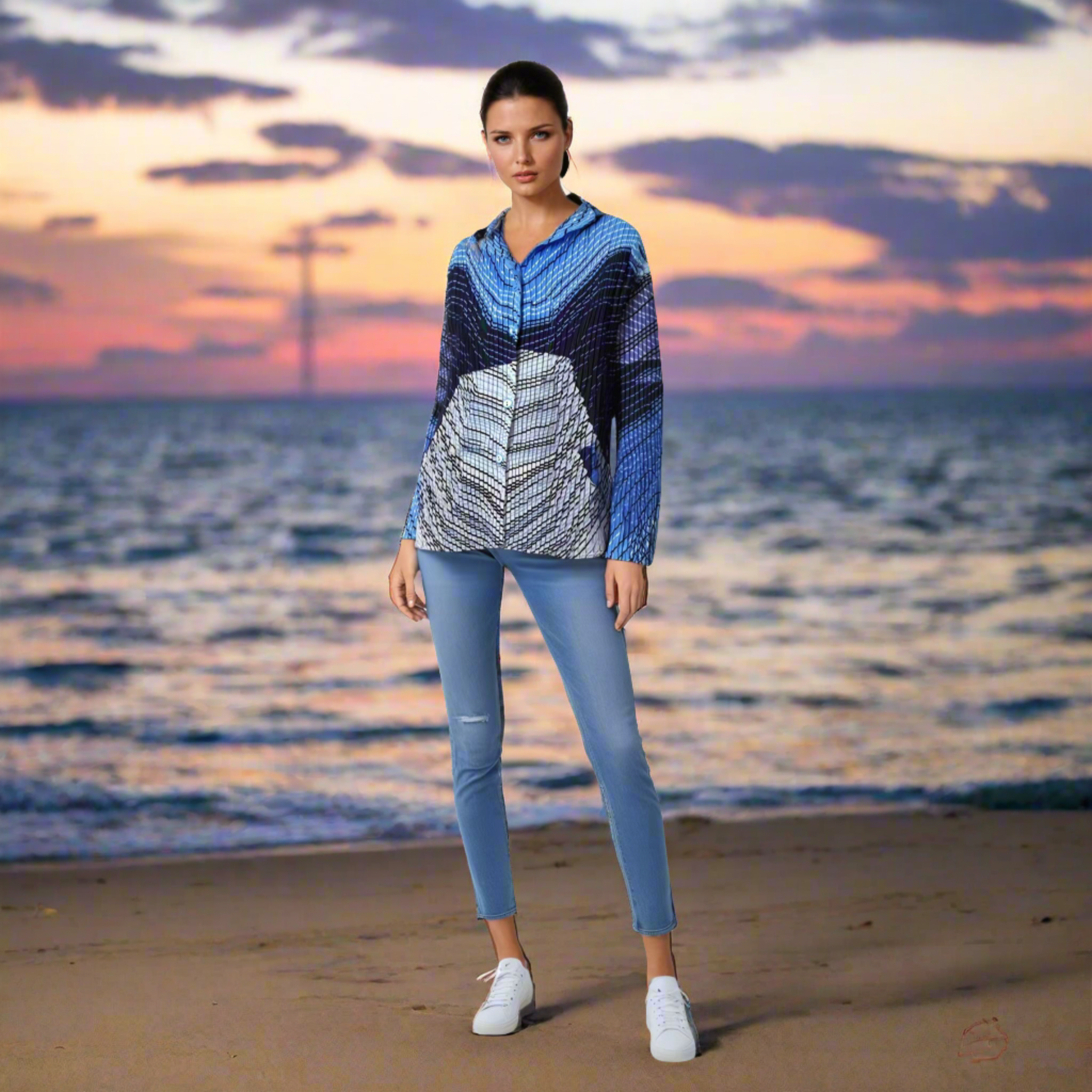 Pleated Button Jacket - JK1315