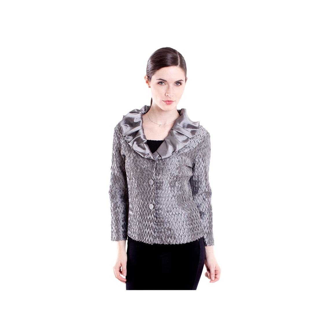 Ruffle Collar Button Jacket - JK391