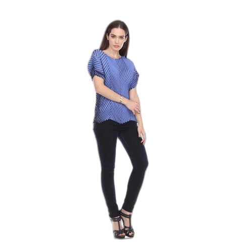 Short Sleeve Tie Dye Pleated Top - T1005