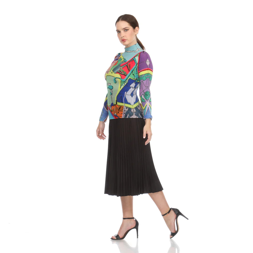 3/4 Sleeve  Multi Color Bounce Top - T1233
