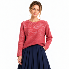 Textured Long Sleeve Pleated Top