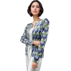 Open Front Color Block Jacket  - JK1261 Blue/Green