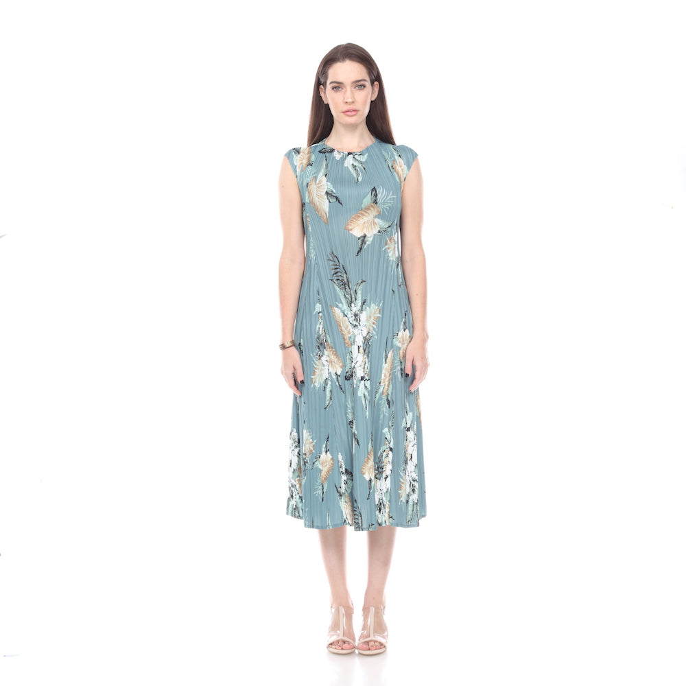 Sleeveless Print Dress - DR1050 Yellow