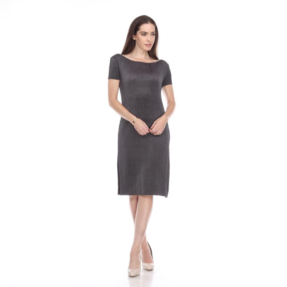 Cap Sleeve Crinkle Dress - DR900 Grey