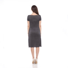 Cap Sleeve Crinkle Dress - DR900 Grey
