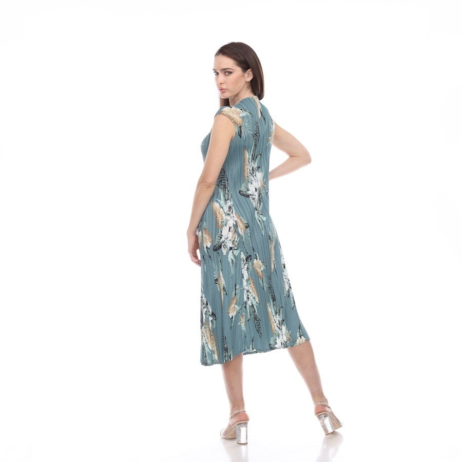 Sleeveless Print Dress - DR1050 Yellow