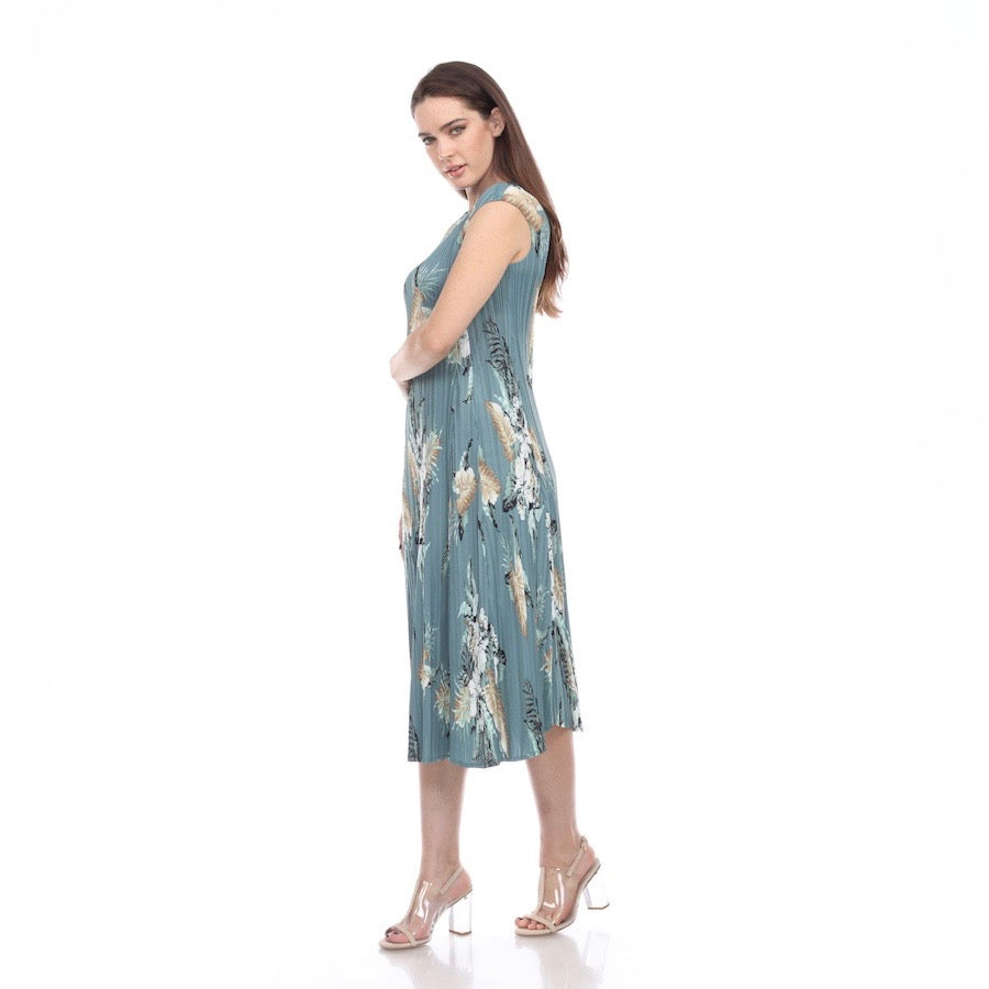Sleeveless Print Dress - DR1050 Yellow
