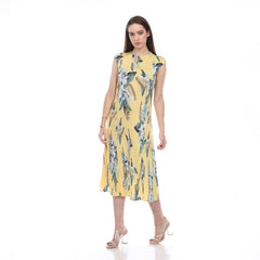 Sleeveless Print Dress - DR1050 Yellow