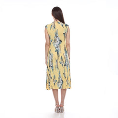 Sleeveless Print Dress - DR1050 Yellow
