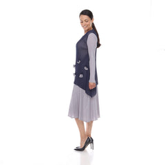 Long Sleeve Layer Crinkle Dress - DR1078