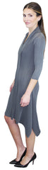 3/4 Sleeve Ribbed Flowy Dress - DR562LS
