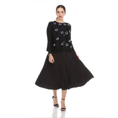 Flower Detail Jacket - JK1231 Black