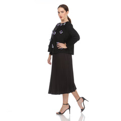 Flower Detail Jacket - JK1231 Black