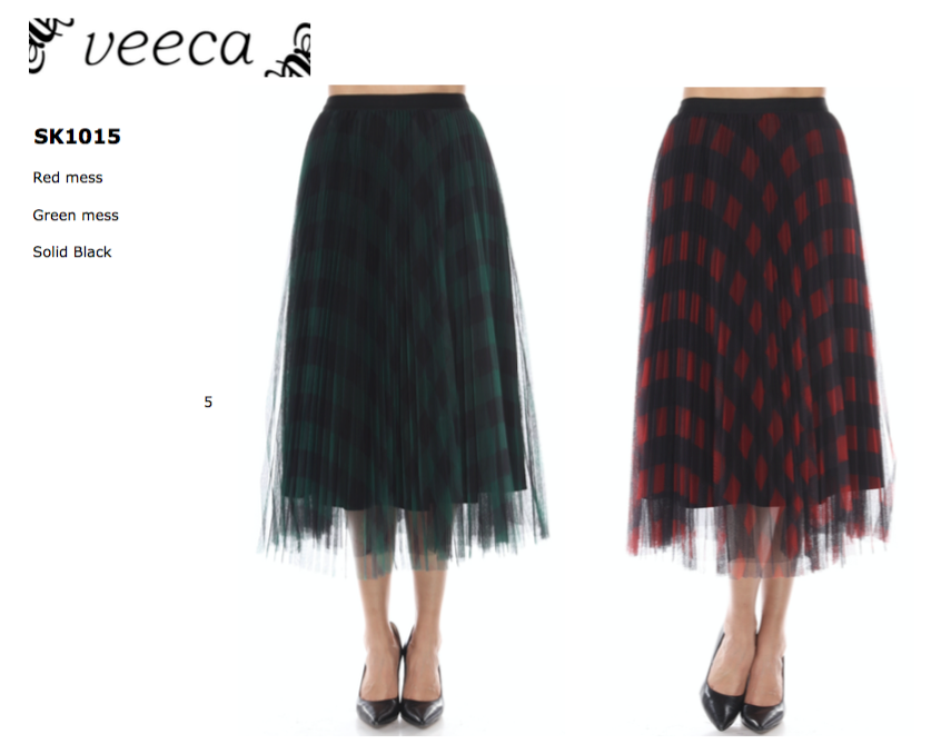 Mesh Crinkle Skirt - SK1015