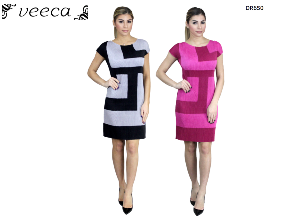 Colorblock Crinkle Dress - DR650