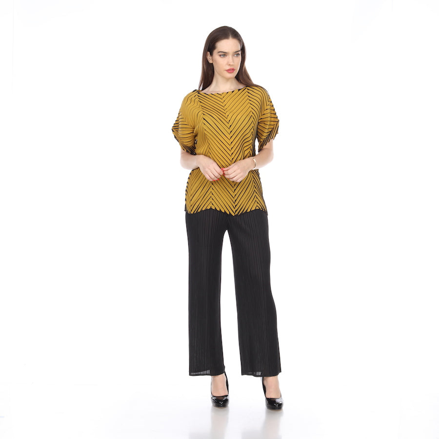 Short Sleeve Tie Dye Pleated Top - T1005