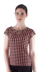 Tulle Neck Crinkle Top - T408