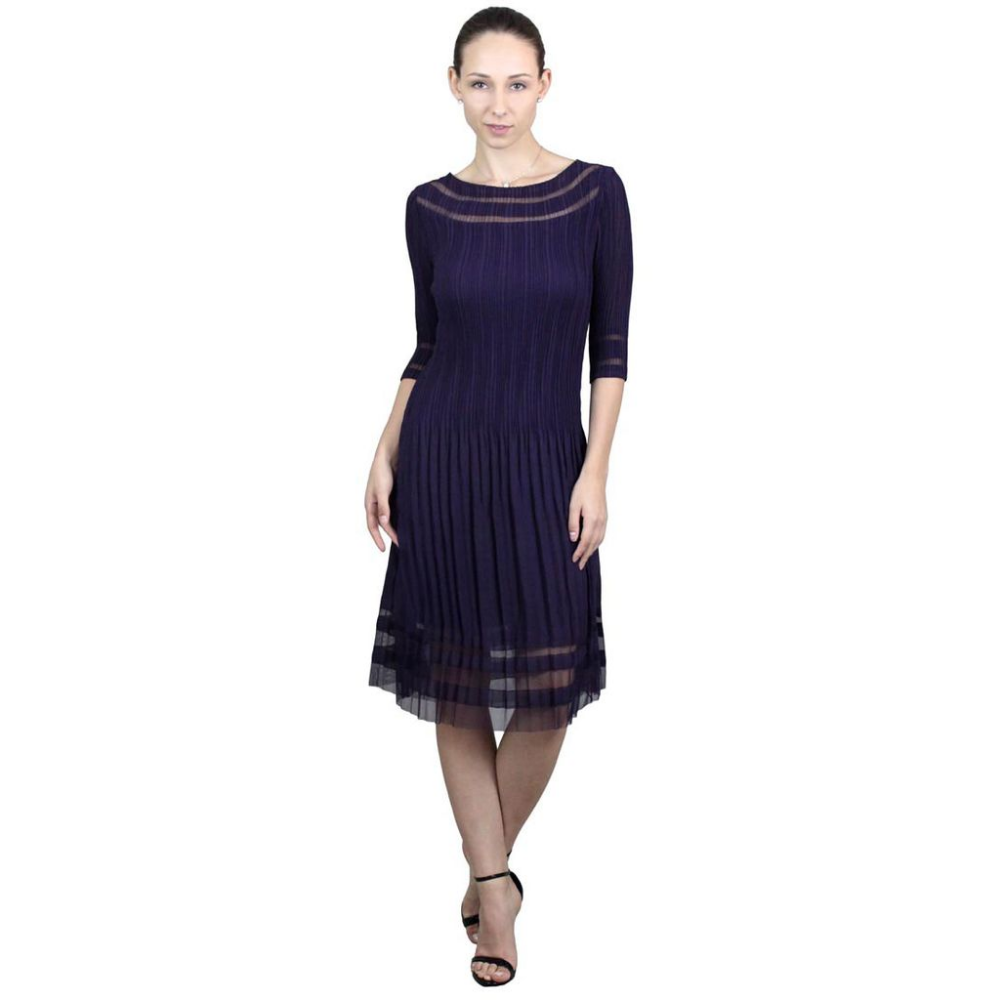 3/4 Sleeve Illusion Dress - DR425LS