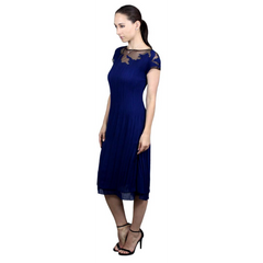 Cap Sleeve Illusion Dress - DR758 Black